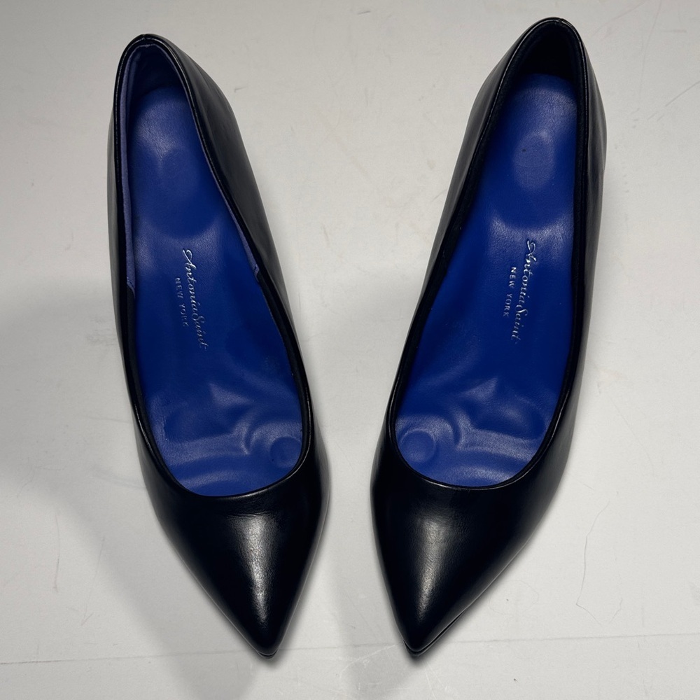 Antonia Saint size 10 Black Leather elegant Pumps Heels - Picture 2 of 9